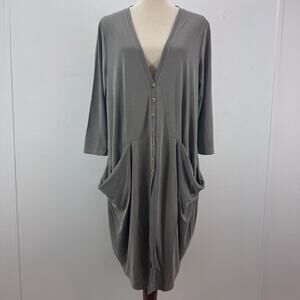 NWT Alembika Essential Draped Cocoon Jacket Light Grey/Fog 4(US 12-14) Lagenlook